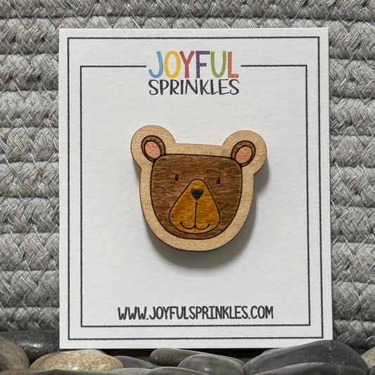 Wood Bear Magnet, Handcrafted