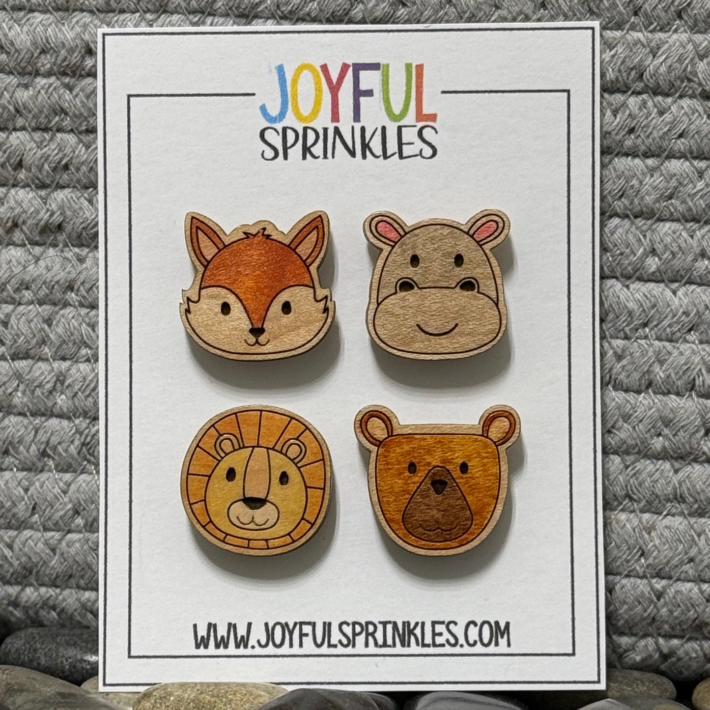 Wood Animal Magnet Set, Handcrafted