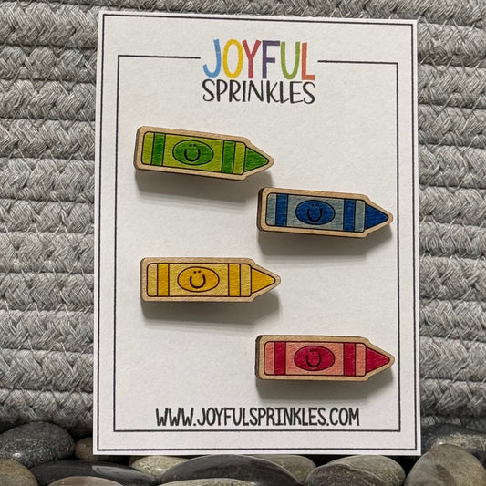 Wood Crayon Mini Magnet Set, Handcrafted
