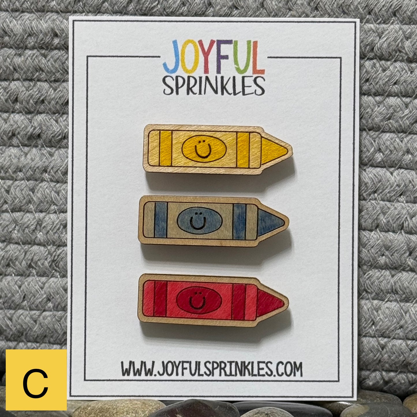 Wood Crayon Magnet Set, Handcrafted