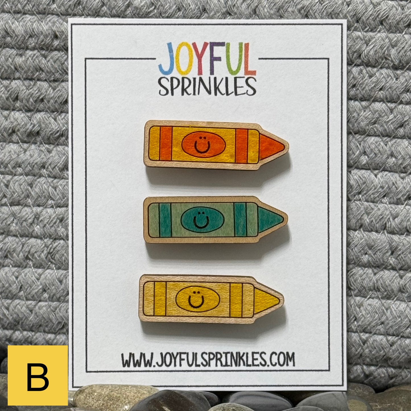 Wood Crayon Magnet Set, Handcrafted