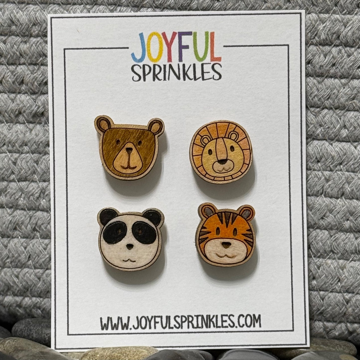 Wood Animal Mini Magnet Set, Handcrafted