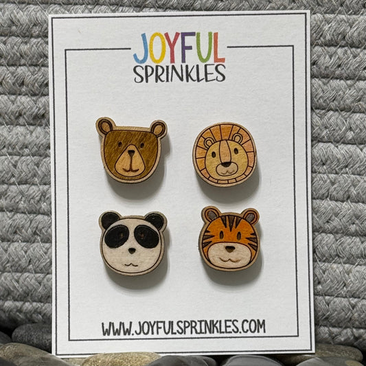 Wood Animal Mini Magnet Set, Handcrafted